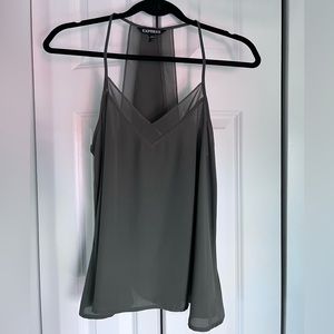 Express flowy green chiffon tank XS